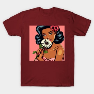 Black Girl with a Daisy T-Shirt